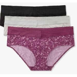 Warners Women's XL 3-Pack Blissful Benefits Dig-free Lace Hipster Briefs L3-24